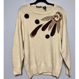 Vintage Quiet Luxury Silk-Angora‎ Sweater Medium Desertcore Gallery Girl Neutral